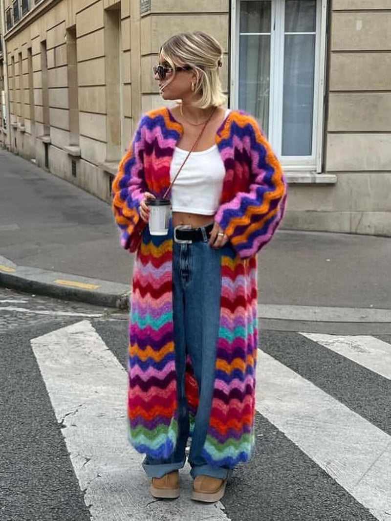 Cardigan en coton élégant avec vagues pour un look raffiné