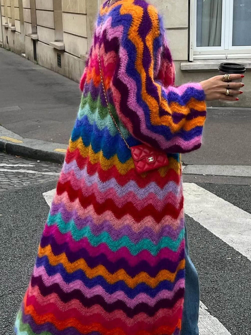 Cardigan en coton élégant avec vagues pour un look raffiné