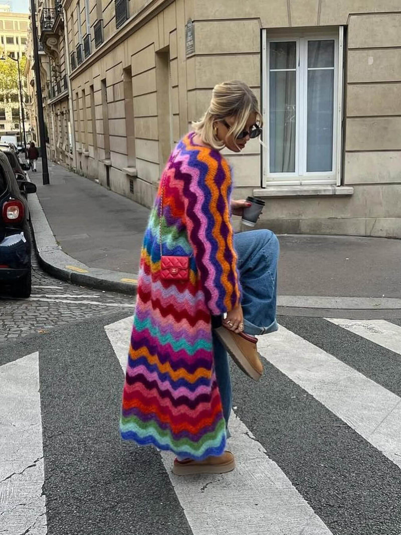 Cardigan en coton élégant avec vagues pour un look raffiné