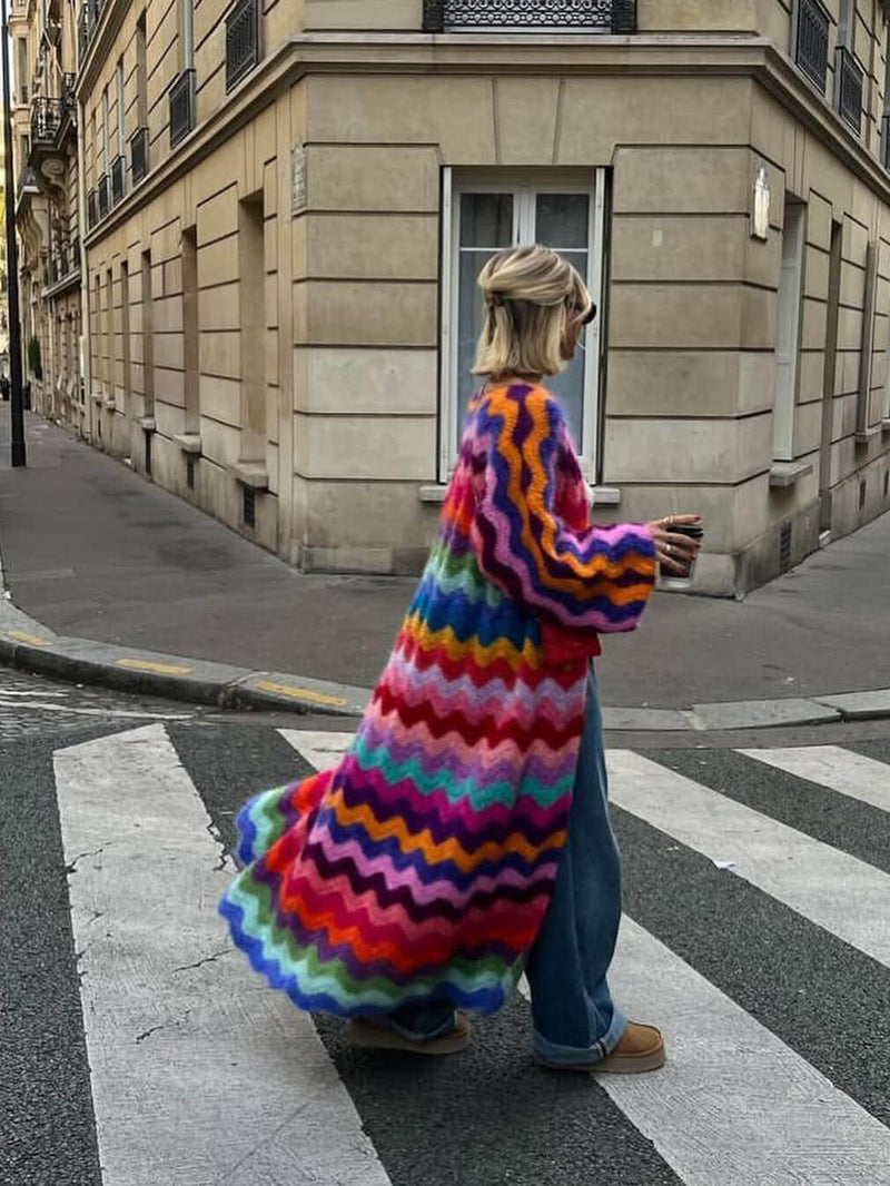 Cardigan en coton élégant avec vagues pour un look raffiné