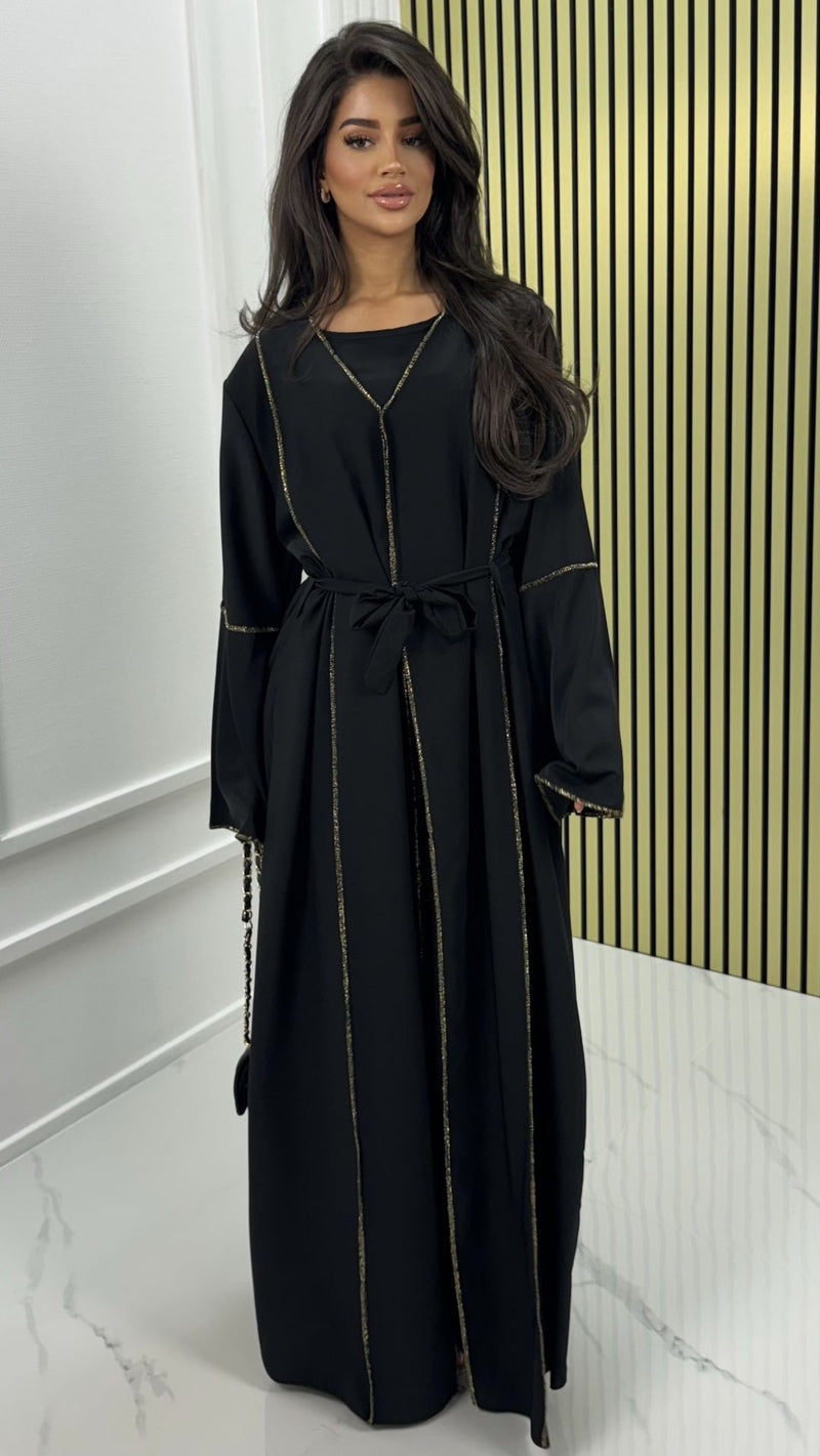 Ensemble 2 pièces Robe avec Détails en Couture Dorée 2025