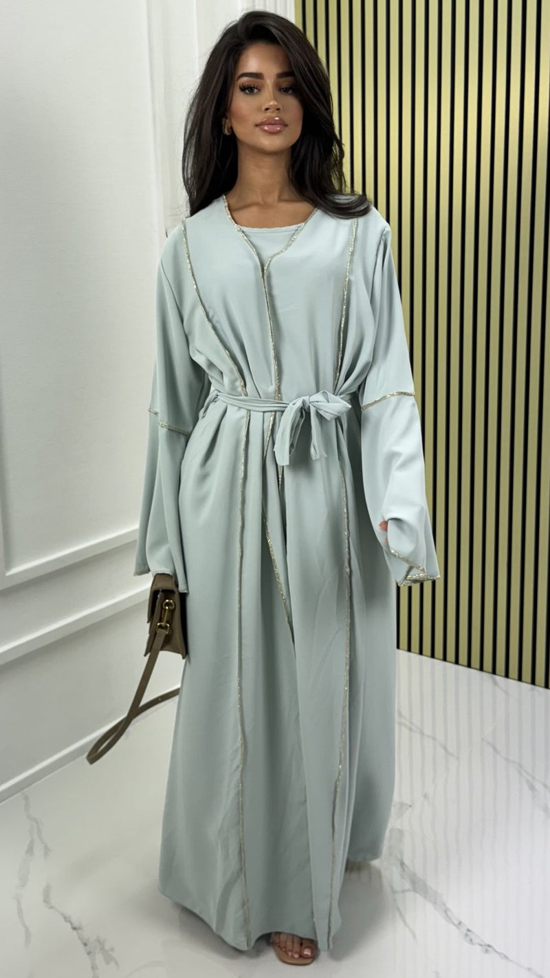 Ensemble 2 pièces Robe avec Détails en Couture Dorée 2025