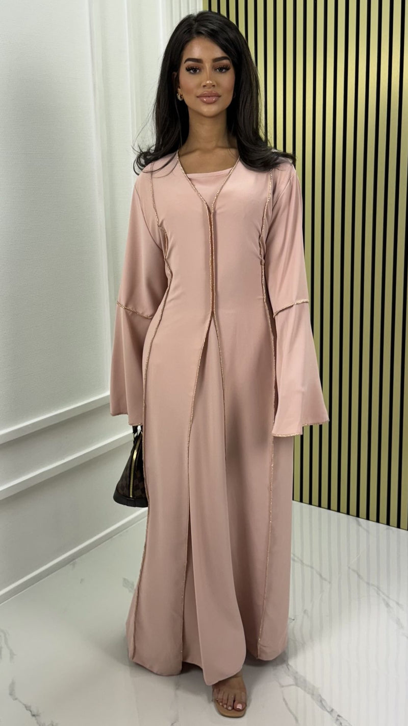 Ensemble 2 pièces Robe avec Détails en Couture Dorée 2025