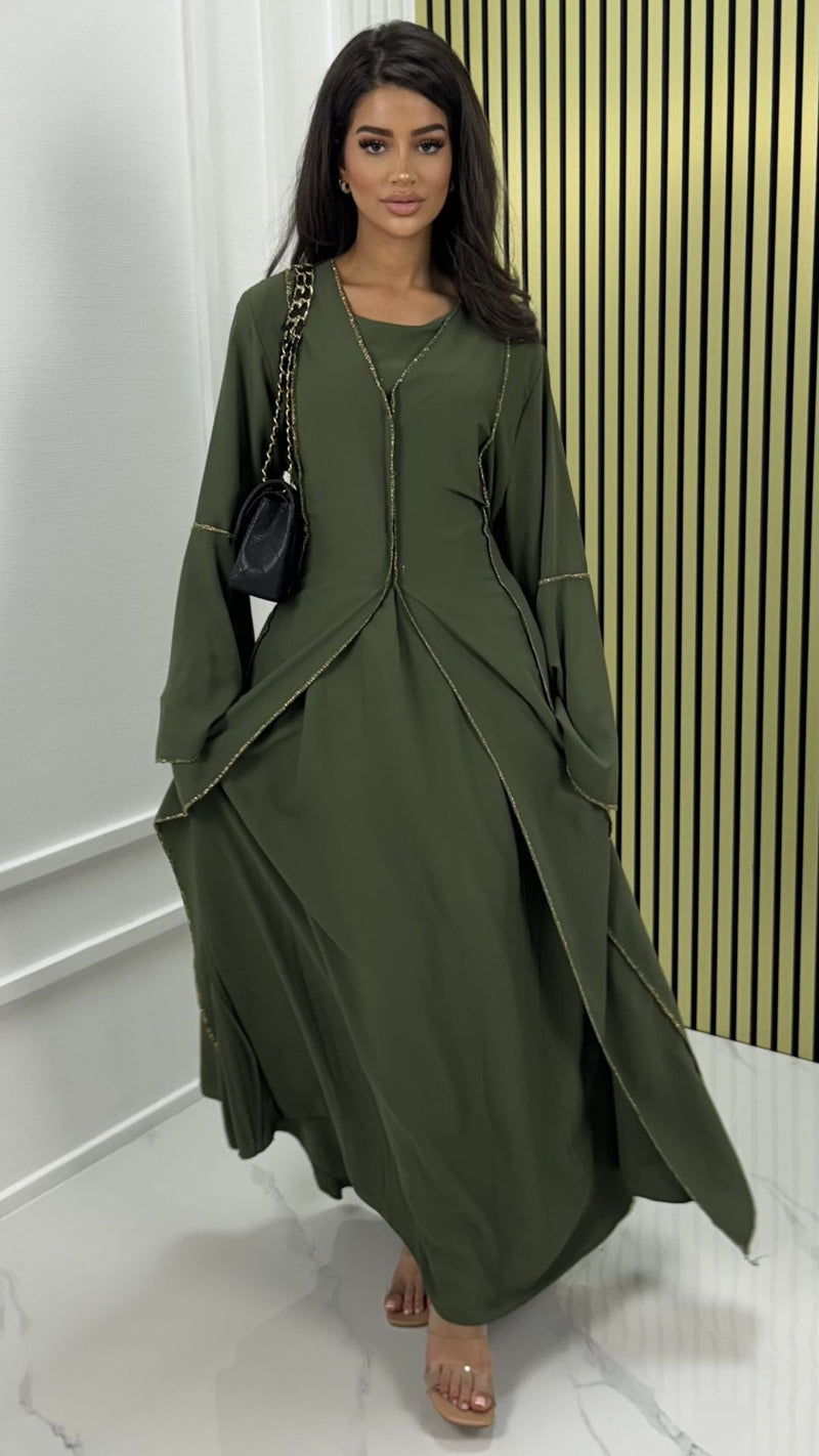 Ensemble 2 pièces Robe avec Détails en Couture Dorée 2025