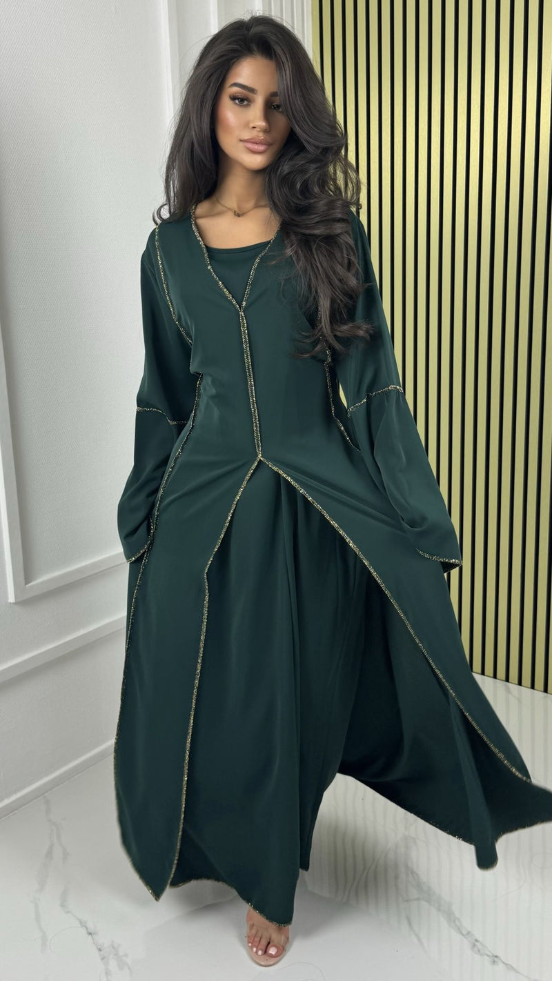 Ensemble 2 pièces Robe avec Détails en Couture Dorée 2025