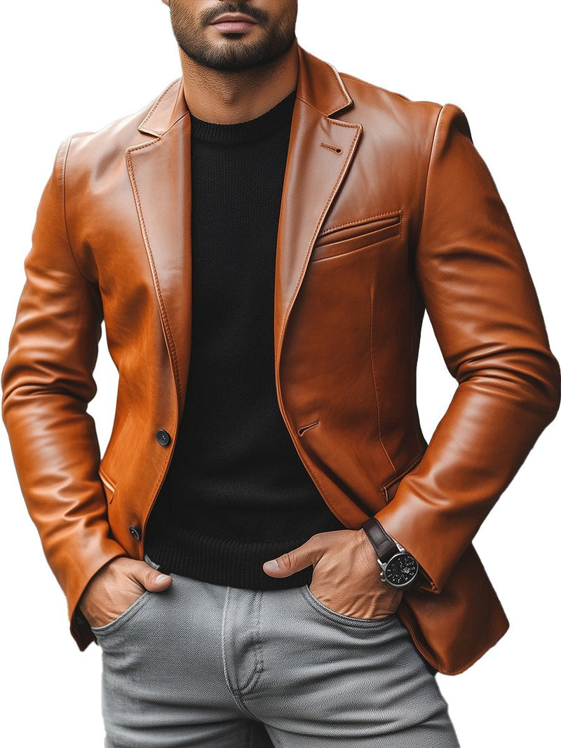 Veste en cuir élégante avec une coupe moderne