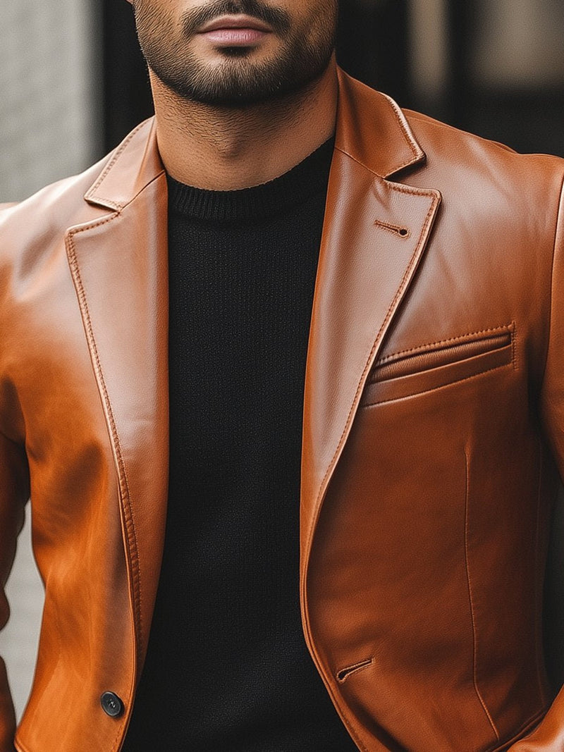Veste en cuir élégante avec une coupe moderne