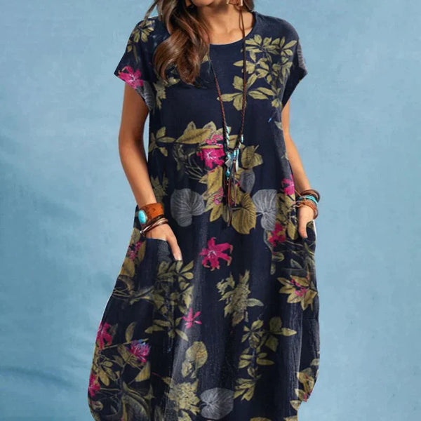 Robe rétro vintage florale confortable et élégante