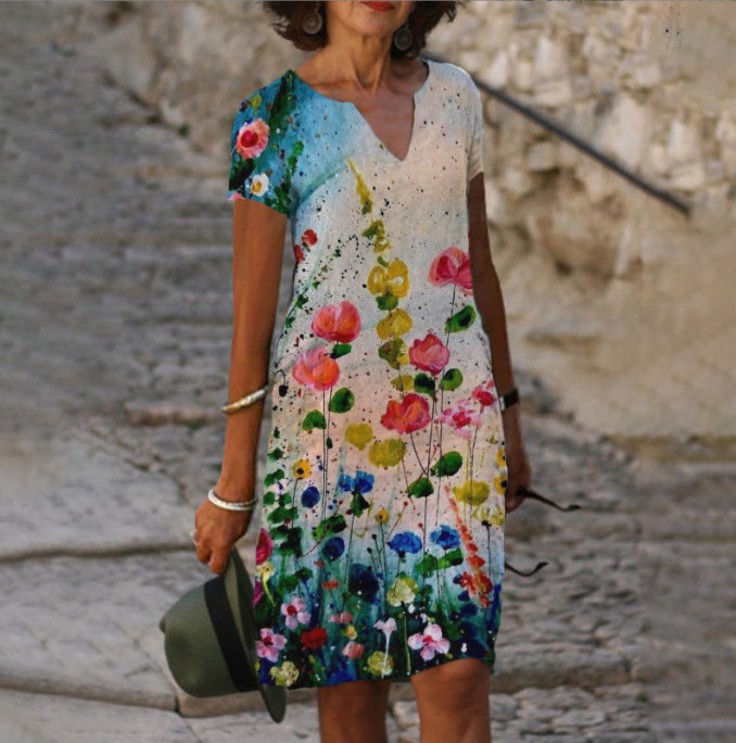 Robe d'été élégante à col en V