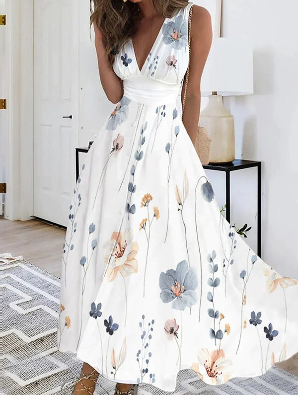 Robe midi à fleurs pastel pour un look d'été élégant