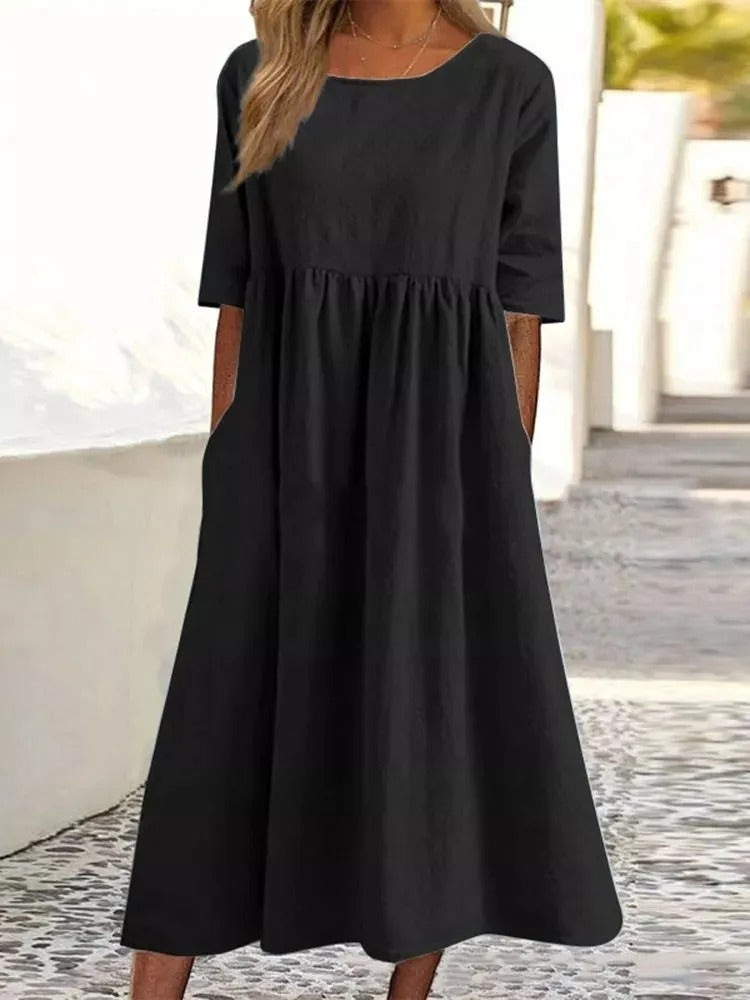 Robe Midi Élégante avec Couverture du Ventre