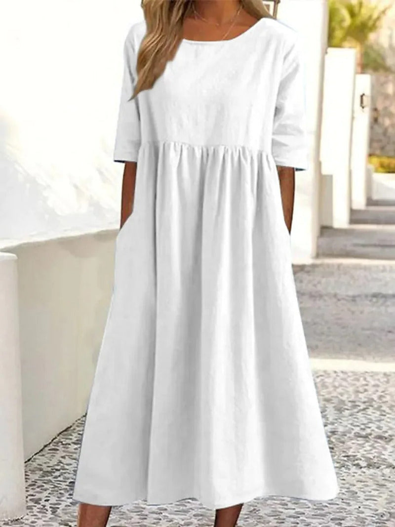 Robe Midi Élégante avec Couverture du Ventre