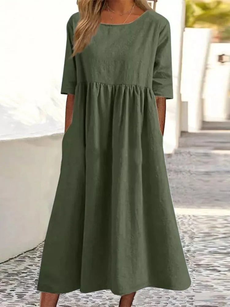 Robe Midi Élégante avec Couverture du Ventre