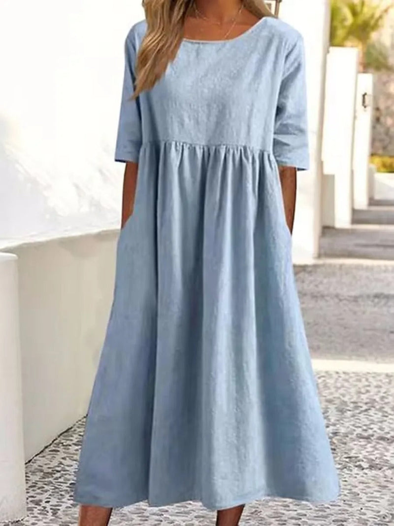 Robe Midi Élégante avec Couverture du Ventre