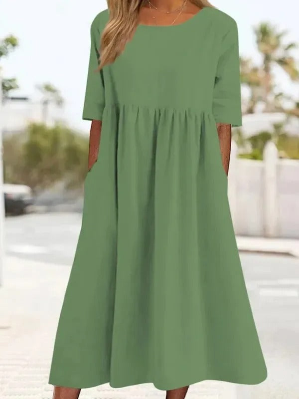 Robe Midi Élégante avec Couverture du Ventre
