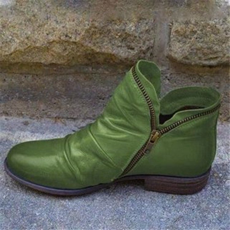 Bottes en Cuir avec Fermeture Éclair pour Toutes les Occasions