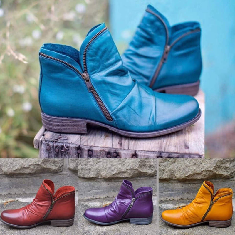 Bottes en Cuir avec Fermeture Éclair pour Toutes les Occasions