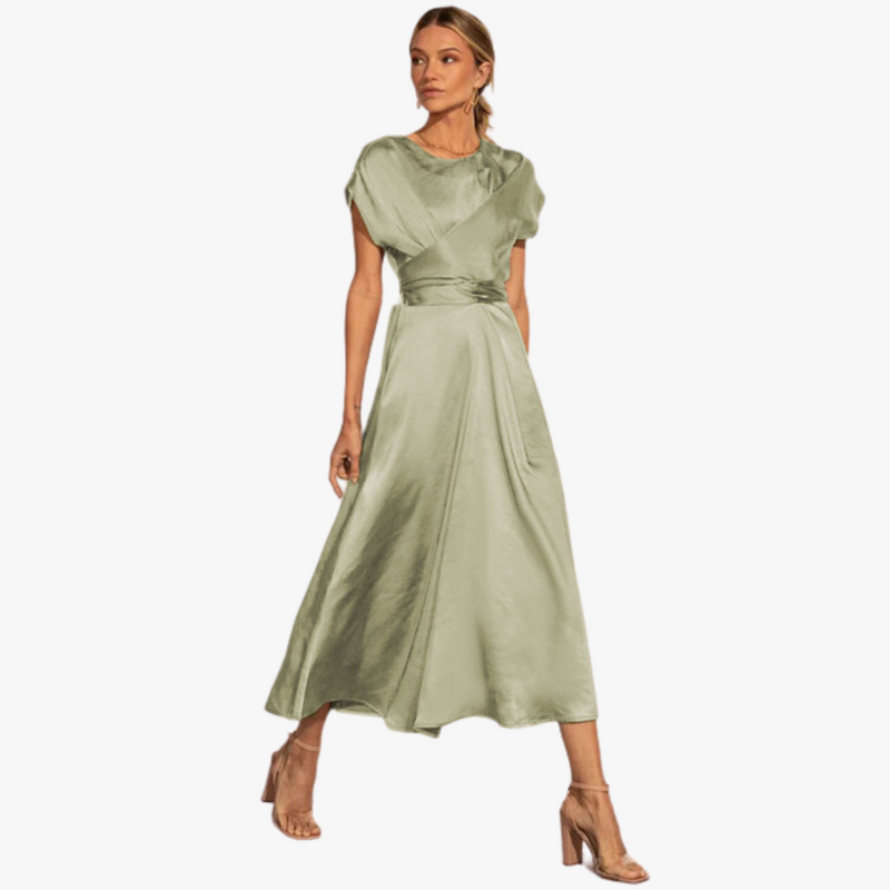 Robe portefeuille en satin – Élégance et confort pour toutes les occasions